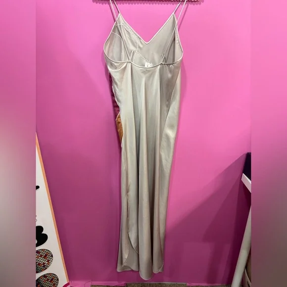 Vintage Natori Flower Print Cream Slip Dress - Picture 5 of 6